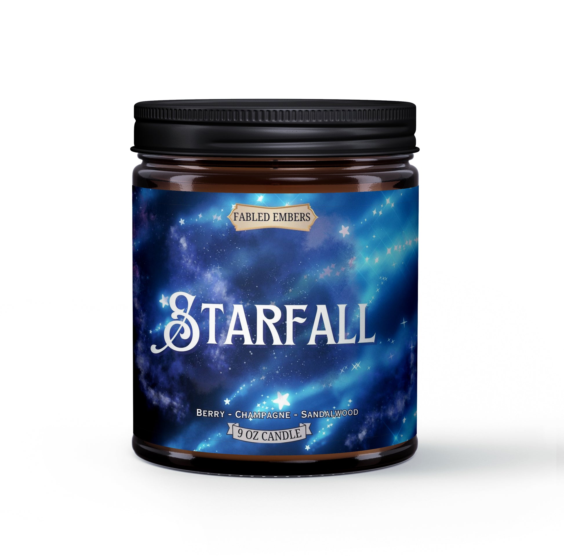 STarfall Ball 9 ounce coconut soy candle smells like champagne, moondust, tangerine, and sandalwood