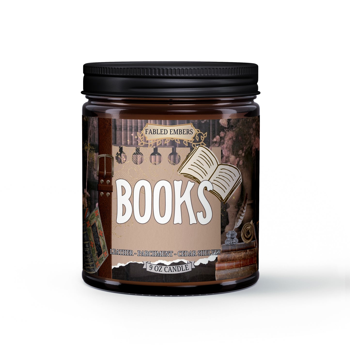 9 ounce coconut soy candle BOOKS smells like old books 